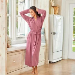 Women's Classic Soft Knit Long Lounge Robe With Pockets -Trendy Women GUEST d5913cda ad15 4de7 842c 732677345163