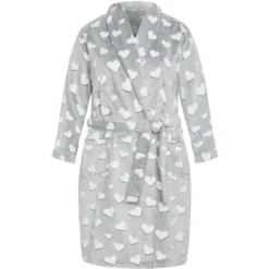 Women's Plus Size Hearts Robe - Grey | AVENUE -Trendy Women GUEST d6f4b84c 9c5f 477e 9e56 755b58781b65