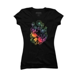 Junior's Design By Humans Overgrown Skull. Mushrooms. Death - Life By MelazergDesign T-Shirt -Trendy Women GUEST d706aae8 b7b4 4d98 a8ab 24418e89e177
