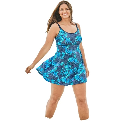 Swim 365 Women’s Plus Size Empire-Waist Swim Dress 1 Swim 365 Women’s Plus Size Empire-Waist Swim Dress