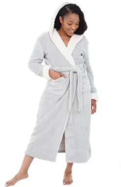 Women's Warm Winter Robe, Plush Fleece Full Length Long Hooded Bathrobe -Trendy Women GUEST d740cac5 9d30 4c5d 855f 734a36678541