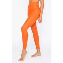 90 Degree By Reflex Womens High Waist High Shine Faux Leather Disco Ankle Legging -Trendy Women GUEST d867b4b0 f06d 4304 8e73 6131b81ff035