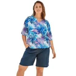 Swim 365 Women’s Plus Size Three-Quarter Sleeve Swim Tee -Trendy Women GUEST d8c2b8ac 7685 4412 8e4a 991013c4155e