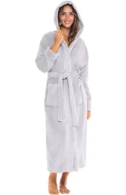 Women's Classic Winter Robe, Hooded Cozy Plush Fleece Bathrobe -Trendy Women GUEST d93b288b c532 4adf 86fd 4adfd4c65449