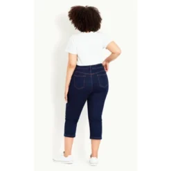 Women's Plus Size Denim Love Crop Jeans - Dark Wash | EVANS