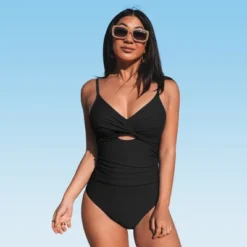 Women's Twist Front Cutout One Piece Swimsuit -Cupshe -Trendy Women GUEST dac160c0 f488 44e5 9b23 b38ba861e261