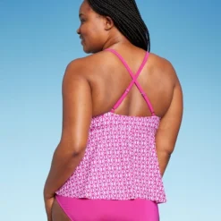 Women's Crossback Tankini Top - Kona Sol™ Pink