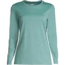 Lands' End Women's Tall Relaxed Supima Cotton Long Sleeve Crewneck T-Shirt -Trendy Women GUEST dc000a0d c0bc 4f20 99fc 671ee861c936