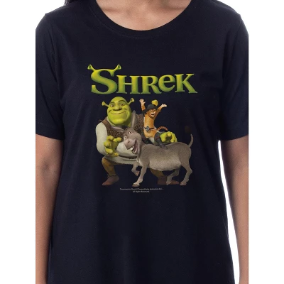 DreamWorks Shrek Womens' Donkey Puss In Boots Nightgown Sleep Pajama Shirt Black 1 DreamWorks Shrek Womens' Donkey Puss In Boots Nightgown Sleep Pajama Shirt Black