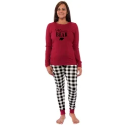 Touched By Nature Womens Unisex Holiday Pajamas, Bear -Trendy Women GUEST de46dfae ac62 419c a0de 54f3bf6b0f85