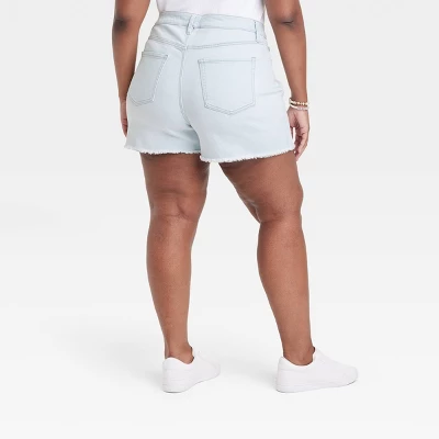 Women's High-Rise Denim Shorts - Ava & Viv™ Light Wash 1 Women's High-Rise Denim Shorts - Ava & Viv™ Light Wash