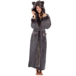Women's Faux Fur Feather Hooded Robe, Soft Plush Fleece Bathrobe With Hood 25 Women's Faux Fur Feather Hooded Robe, Soft Plush Fleece Bathrobe With Hood -Trendy Women GUEST dec7a16e 750b 4bb2 a3cb 7ccc8edc69ef