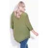 Women's Plus Size Ellie Pintuck Lace Top - Olive | AVENUE
