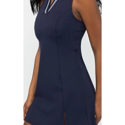 90 Degree By Reflex Womens V-Neck Slit Dress With Contrast Stripe 4 90 Degree By Reflex Womens V-Neck Slit Dress With Contrast Stripe - Image 4