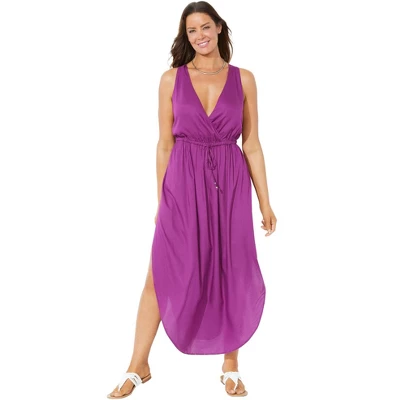 Swimsuits For All Women’s Plus Size Tenley Surplice Cover Up Maxi Dress 4 Swimsuits For All Women’s Plus Size Tenley Surplice Cover Up Maxi Dress - Image 4