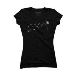 Junior's Design By Humans Dandelion In The Wind By Gegogneto T-Shirt -Trendy Women GUEST e291c165 a429 4541 a308 c3fcff053a43