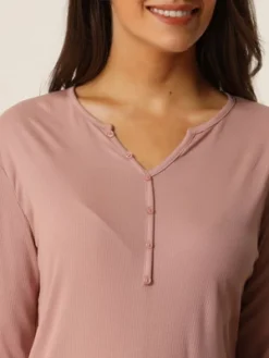 Cheibear Womens Casual V Neck Ribbed Pullover Long Sleeve Sleepwear Tops -Trendy Women GUEST e2e89f08 1076 4cef b7b7 28da697ce623