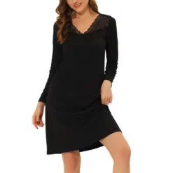 Cheibear Womens Sleepwear Pajama Dress Nightshirt Lace Trim Nightwear Lounge Nightgowns 10 Cheibear Womens Sleepwear Pajama Dress Nightshirt Lace Trim Nightwear Lounge Nightgowns -Trendy Women GUEST e37a4ba0 47ee 46a1 a859 fccfe05a75ae