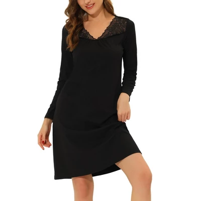 Cheibear Womens Sleepwear Pajama Dress Nightshirt Lace Trim Nightwear Lounge Nightgowns 5 Cheibear Womens Sleepwear Pajama Dress Nightshirt Lace Trim Nightwear Lounge Nightgowns - Image 5