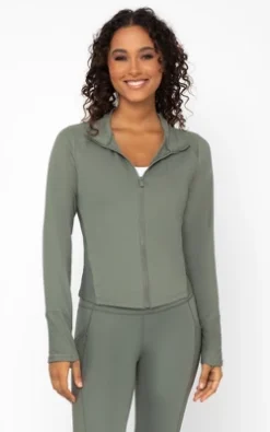 Yogalicious Womens Lux Streamline Interlink Ribbed Contour Insert Full Zip Performance Jacket With Pockets -Trendy Women GUEST e3dc7458 910a 406b b4e1 954eb3a9f981