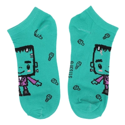 Universal Monsters Chibi Monsters Women's 5-Pair Ankle Socks 2 Universal Monsters Chibi Monsters Women's 5-Pair Ankle Socks - Image 2