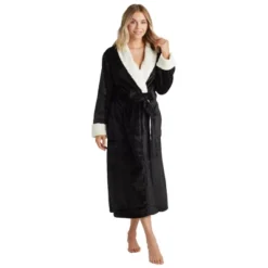 Softies Plush Faux Shearling Robe With Contrast Trim -Trendy Women GUEST e451ac9c e3cf 4ddf 96ef d1008d4ae740