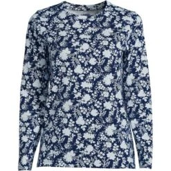 Lands' End Women's Tall Relaxed Supima Cotton Long Sleeve Crewneck T-Shirt -Trendy Women GUEST e5dfb4d4 0e23 46ed 828e 9bc8c0da2b09