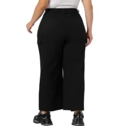 Agnes Orinda Women's Plus Size Elastic Waist Pockets Outdoor Workout Cargo Pants -Trendy Women GUEST e6b17e94 fbca 44fa bb62 739f4de6829d