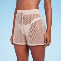 Women's Pull-On Crochet Cover Up Shorts - Shade & Shore™ Light Brown -Trendy Women GUEST e72fd614 ff82 4b50 af94 b0520e3f46c3