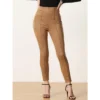 Allegra K Women's Faux Suede High Waisted Elastic Slim Casual Leggings Pants
