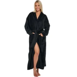 Women's Classic Winter Robe, Hooded Cozy Plush Fleece Bathrobe -Trendy Women GUEST e89a529a dc80 40e1 b7a5 da3d3227133b