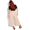 Women's Plus Size Button Crop Pant - Rose | CITY CHIC