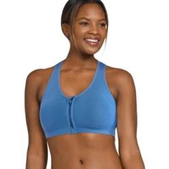 Jockey Women's Seamfree Mid Impact Zip Front Sports Bra -Trendy Women GUEST ea52955a 89b6 4e65 83d0 734225d8bd7b