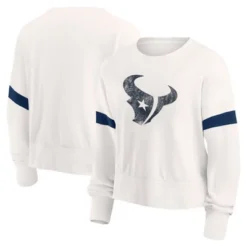 NFL Houston Texans Women's Primary Antique Long Sleeve Crew Fleece Sweartshirt -Trendy Women GUEST eb7b7481 dddf 475a 8225 cfe1b59d052d
