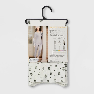 Warm Essentials By Cuddl Duds Women's Waffle Long Sleeve Henley Pajama Top 2 Warm Essentials By Cuddl Duds Women's Waffle Long Sleeve Henley Pajama Top - Image 2