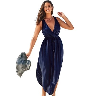 Swimsuits For All Women’s Plus Size Tenley Surplice Cover Up Maxi Dress 5 Swimsuits For All Women’s Plus Size Tenley Surplice Cover Up Maxi Dress - Image 5