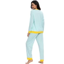 Cheibear Womens Lounge Sets Long Sleeves Round Neck Soft With Pants Sleepwear Pajamas -Trendy Women GUEST f05e58d2 5869 4014 948b 226269dfdd6b
