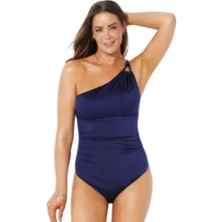 Swimsuits For All Women’s Plus Size One Shoulder Loop Strap One Piece Swimsuit -Trendy Women GUEST f1864ddd d58a 4b11 8f47 a8a06a6b16b8