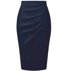 Hobemty Women's Pencil Skirt High Waist Pleated Front Work Midi Skirts -Trendy Women GUEST f248a933 a610 4b46 a6de 365afc9b1138