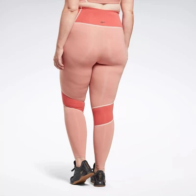 Reebok Lux High-Waisted Colorblock Tights (Plus Size) Womens Athletic Leggings 2 Reebok Lux High-Waisted Colorblock Tights (Plus Size) Womens Athletic Leggings - Image 2