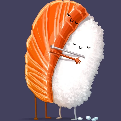 Women's Design By Humans Sushi Hug By Andremullerdko Racerback Tank Top 1 Women's Design By Humans Sushi Hug By Andremullerdko Racerback Tank Top