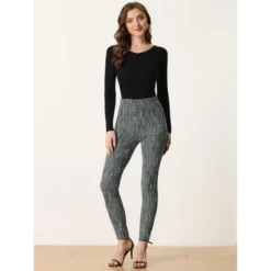 Allegra K Tweed Pants For Women's High Waist Casual Plaid Tartan Leggings Long Trousers -Trendy Women GUEST f6aea406 d642 4fe2 aa18 78a64d57e3d7