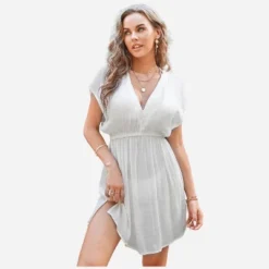 Women's Elastic Beachwear Short Sleeve Cover Up -Cupshe -Trendy Women GUEST f7bceda4 dc8c 4ff5 9d5e 685a7269f792