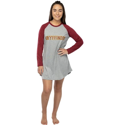 Juniors Harry Potter Hogwarts Houses Pajama Nightgown Raglan Sleep Shirt 5 Juniors Harry Potter Hogwarts Houses Pajama Nightgown Raglan Sleep Shirt - Image 5