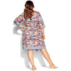 Women's Plus Size Vivid Meadow Robe - Mauve | CITY CHIC