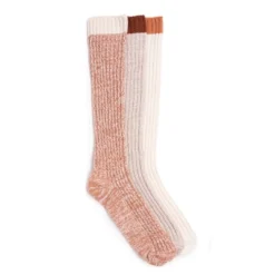MUK LUKS Women's 3 Pair Pack Slouch Socks