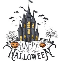 Junior's Design By Humans Happy Halloween By Darkstroke T-Shirt