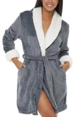 Women's Classic Plush Robe, Short Fleece Bathrobe Solids 19 Women's Classic Plush Robe, Short Fleece Bathrobe Solids -Trendy Women GUEST f9cf2f8d fa62 4452 b266 a0971371aa7e