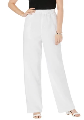Jessica London Women’s Plus Size Lightweight Linen-Blend Straight-Leg Pants 1 Jessica London Women’s Plus Size Lightweight Linen-Blend Straight-Leg Pants