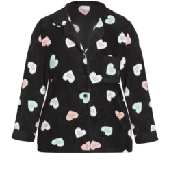 Women's Plus Size Button Up Fleece Top - Black | AVENUE -Trendy Women GUEST fbc91957 15fe 4dd2 bea5 2c0c47450049